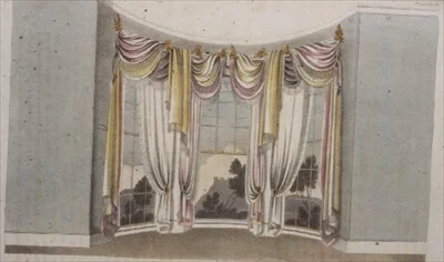 Draperies para janelas circulares, pllate 108 do Ackermann
