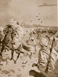 Soltando panfletos sobre os árabes durante a guerra ítalo-turca, 1911-12