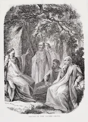 Druidas no Bosque Sagrado, de A História da França, de Emile de Bonnechose, publicado pela Ward, Lock and Co, Londres