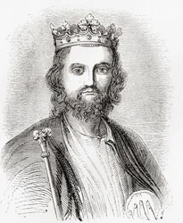 Eduardo II, também conhecido por Eduardo de Caernarfon, de Old England: A Pictorial Museum, publicado em 1847