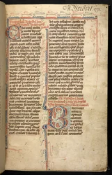 Egerton 3142, f.1r, Texto com uma inicial iluminada, 