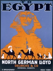Egito, propaganda de cartazes Norddeutscher Lloyd