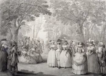 Figuras elegantes em Vauxhall Gardens