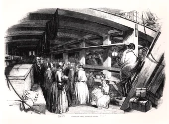 Navio de emigrantes, entre decks, 1850