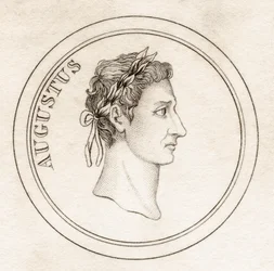 Imperador Augustus, do "Dicionário Histórico de Crabb", publicado em 1825