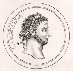 Emperor Caracalla, do &39;Crabb&39;s Historical Dictionary&39;, publicado em 1825