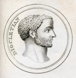 Imperador Diocleciano, do "Dicionário Histórico de Crabb", publicado em 1825 (lito)