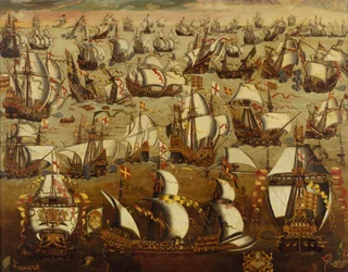 Navios ingleses e a Armada Espanhola, agosto de 1588
