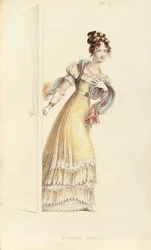 Vestido de noite, placa de moda de Ackermanns Repository of Arts