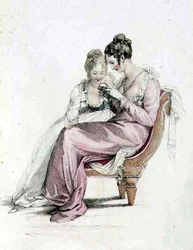 Vestido de noite ou completo, placa de moda do Ackermann