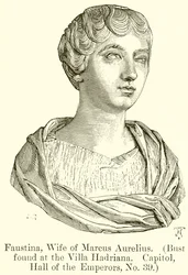 Faustina, esposa de Marco Aurélio. (Busto encontrado na Villa Hadriana. Capitólio, Salão dos Imperadores, nº 39)
