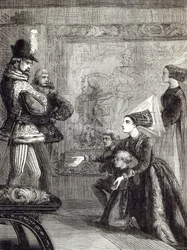 Primeiro Encontro de Edward IV e Lady Elizabeth Gray, ilustração de &39;História Ilustrada de Cassell da Inglaterra&39;