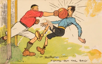 Fisting out the Ball, um cartão postal montado