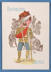 Pai do futebol, cartão de um jogo de Famílias Felizes, c.1890-1900