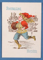 Mãe de futebol, cartão de um jogo de Famílias Felizes, c.1890-1900
