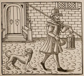 Frontispício do The Bellman of London, por Thomas Dekker (1572-1632), 1616 (foto sépia)