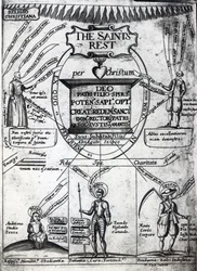 Frontispício para o descanso eterno dos santos por Richard Baxter, impresso em 1652 (impressão)
