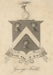 George Field, placa de livro armorial, de "Chromatics, or, An essay on the analogy and harmony of colours", de George Field