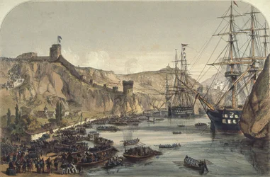 Porto de Balaclava com vista para o mar Negro, 1859