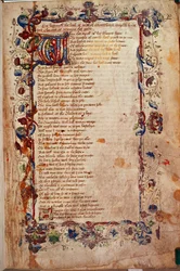 Harley 1758, fol.1, The Prologue, de 