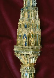 Chefe do crozier de William of Wykeham (c.1320-1404): lado Peter (prata dourada) (detalhe) (ver 205101-205132)