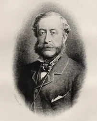 Henry Howard Molyneux Herbert, 4º Conde de Carnarvon, gravado por C. Laurie, de "A História da Maçonaria, volume I", publicado por Thomas C. Jack, Londres, 1883
