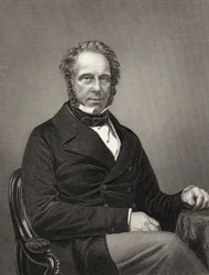 Henry John Temple Palmerston de Palmerston, de "A História do Motim Indiano", publicado em 1858 (gravura)