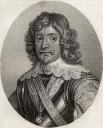 Henry Rich, gravado por Geremia, ilustração de "Um catálogo de autores reais e nobres, volume III", publicado em 1806