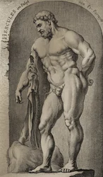Hércules buscando as maçãs douradas das hespérides