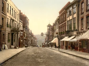 High Street, Guildford (foto colorida à mão)