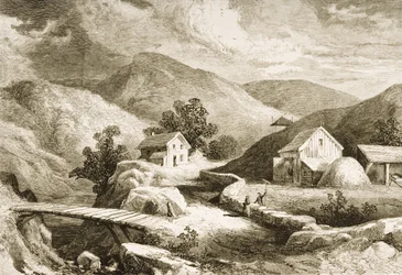 Hills of New England, c.1870, de &39;American Pictures&39;, publicado pela The Religious Tract Society, 1876