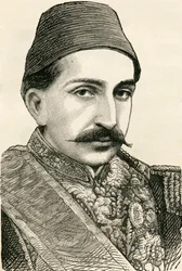 Sua Majestade Imperial, O Sultão Abdulhamid II, Imperador dos Ottomons, Califa dos Fiéis, de "Os Habitantes do Mundo" por GT Bettany, publicado em 1888