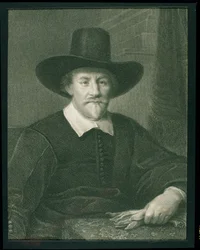 Hugo Grotius (1583-1645) de &39;Gallery of Portraits&39;, publicado em 1833 (gravura)