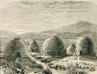 Cabanas em Uig em c.1880, de 