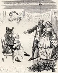 Ilustração depois de J. Leech para o poema "The Legend of Hamilton Tighe", de "The Ingoldsby Legends ou Mirth and Marvels", de Thomas Ingoldsby, publicado em 1865