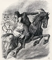 Ilustração em homenagem a J. Tenniel para o poema "A história da enfermeira, The Hand of Glory", de "The Ingoldsby Legends ou Mirth and Marvels", de Thomas Ingoldsby, publicado em 1865