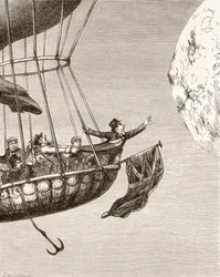 Ilustração de George Cruikshank para o poema &39;The Monstre Balloon, de&39; The Ingoldsby Legends ou Mirth and Marvels &39;, de Thomas Ingoldsby, publicado em 1865