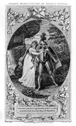 Ilustração de &39;O Castelo de Otranto&39;, de Horace Walpole, 1765