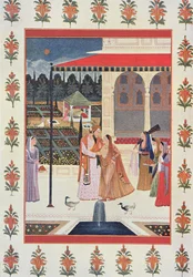 No palácio de Harun Al-rashid, ilustração de "As Noites da Arábia