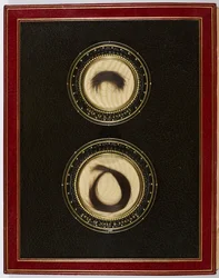 Capa Interior, com uma mecha de cabelo de Percy Bysshe Shelley e a sua esposa Mary Shelley (meios mistos)
