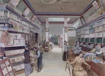 Interior de uma loja de Londres, finais do século XIX
