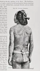 Homem tatuado japonês