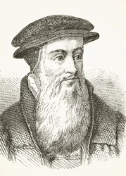 John Knox, de "A História Nacional e Doméstica da Inglaterra", de William Hickman Smith Aubrey (1858-1916) publicou Londres, c.1890
