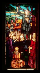 John Wesley (1703-91) Pregando os Evangelhos na Inglaterra, c.1890