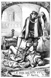 Rei Henrique VI - Henrique VI Parte 3 - Ilustração em "Completes de William Shakespeare" 1866 - As ilustrações e a forma geral desta edição são emprestadas do Shakespeare ilustrado de Cassell, publicado em Londres