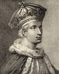 O rei Henrique VI da Inglaterra, ilustração de "Memórias de Eminentes Etonianos", de Sir Edward Creasy, publicou Londres em 1876