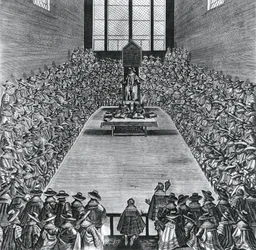 Rei Jaime I (1566-1625) nas Casas do Parlamento, 1624
