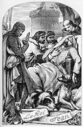 La Vie et la Mort du roi Jean (A Vida e a Morte do Rei João) - (John Lackland) Ilustração em "Works completetes de William Shakespeare" 1866 - As ilustrações e a forma geral desta edição são emprestadas do Shakespeare ilustrado de Cassell, pub