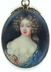 Lady Margaret Cavendish, Duquesa de Newcastle (aguarela em marfim)