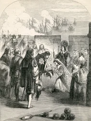 Desembarque da Princesa Henrietta, ilustração tirada de John Cassells Ilustrado História da Inglaterra, 1857